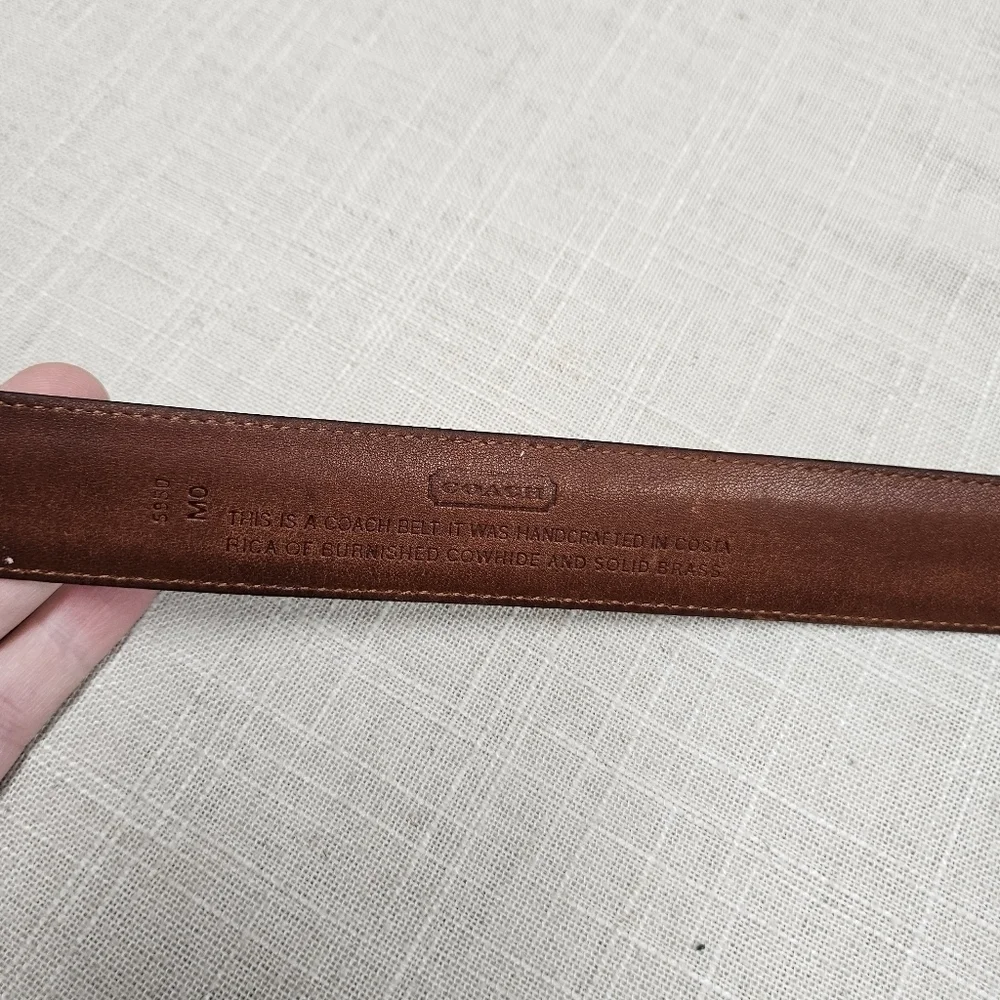 Coach Brown Belt Solid Leather Neutral Minimalist Office Business Casual size 38